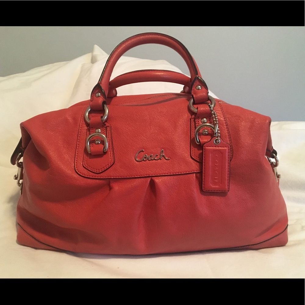 Coach Ashley Large Satchel - Coral Orange